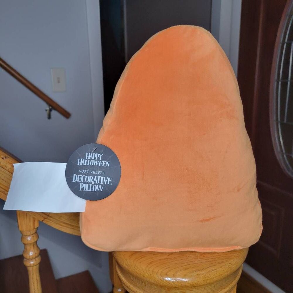 Happy Halloween Large Candy Corn Soft Velvet Decorative Pillow, 10 x 12 inches - Picture 4 of 4